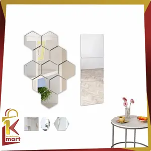 [COD] SM K97 Stiker Cermin Rias Dinding Tempel Anti Pecah Cermin Stiker Dinding Dekorasi Wall Decoration Sticker Square