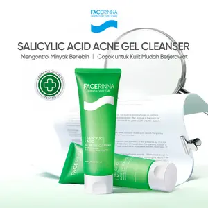FACERINNA Salicylic Acid Acne Gel Cleanser 120 ml | Gentle Sabun Cuci Muka Menenangkan Jerawat Mengontrol Minyak & Menghilangkan Komedo Oil Control Clean Calming Down Facial Wash Skincare Face Wash Cleansing Balm Pembersih Wajah  | Panthenol Gentle Gel