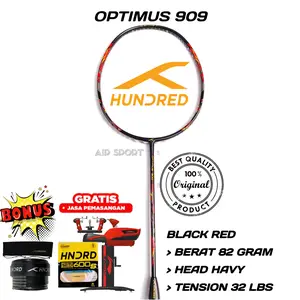 Raket Badminton Hundred Optimus 900 Original 32 Lbs