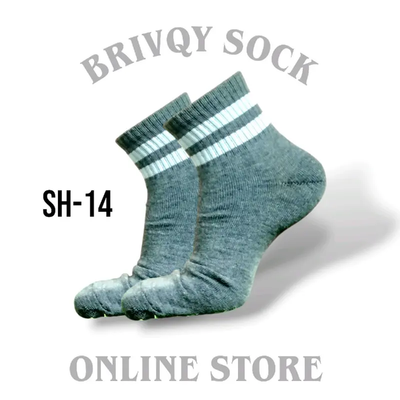 BRIVQY - Kaos Kaki Pendek 3/4 Untuk Pria dan Wanita Motif dan Stripe Casual Skate 3