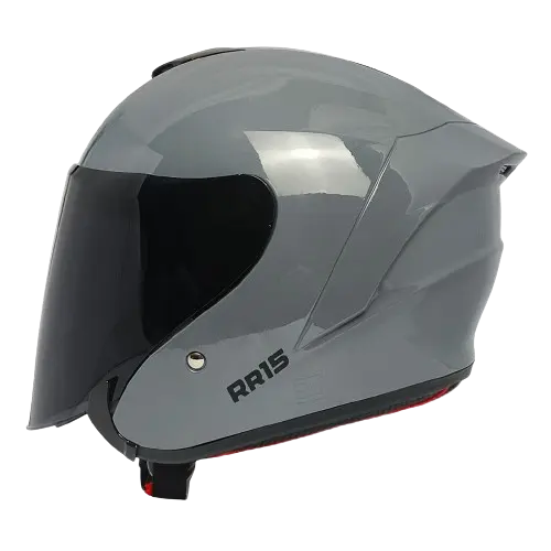 Helm Half Face Mla Kyrz 2  RR15 Solid Black Dof Kaca Visor Hitam Smoke/Helm Half Face Pria Wanita Dewasa SNI