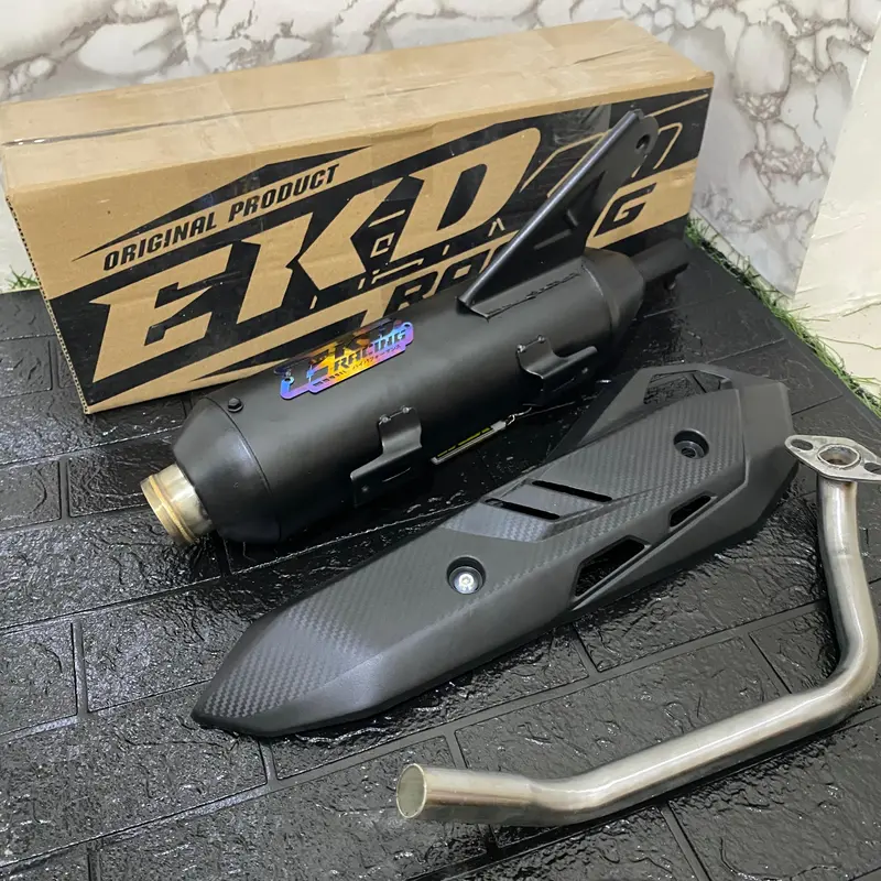 Knalpot Original EKD RACING moncong Shijiro emblem Gold untuk Motor Metik Vario beat scoopy nmax aerox pcx mio genio deluxe Aksesoris Besi Motorcycle Sepeda;cms;vario 4