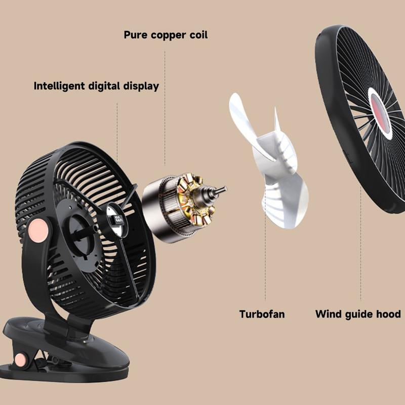 Brezzy Quạt Tích Điện Để Kẹp Bàn Mini Usb Kẹp Xe Đẩy Cho Bé điều Hoà Làm Mát Có Thể Xoay 720° JH-022 4