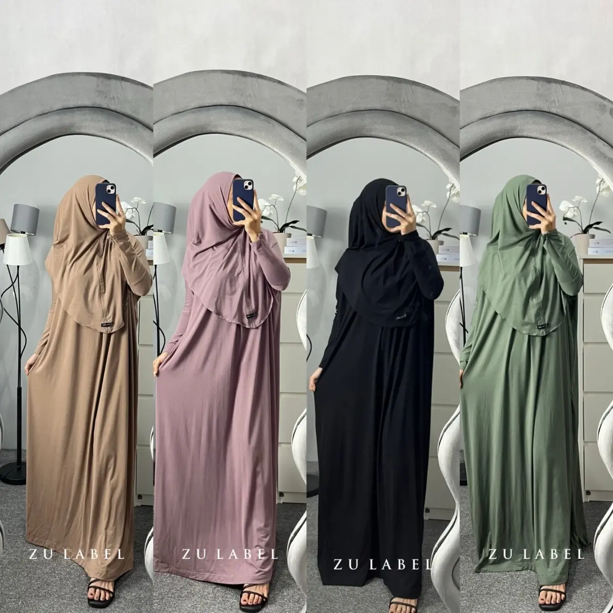 SALIHA ABAYA SET PLUS JILBAB SPANDEX RAYON by ZULABEL