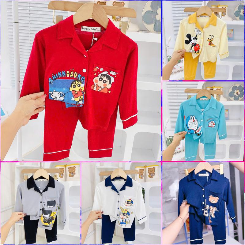 [Shin Kids] Size (6-23kg) Bộ Đồ Ngủ Thun Lạnh In Hình Phối túi Cho Bé Dưới 1m15.Dành Cho Bé Mặc Nhà, Mặc Ngủ Điều Hoà pizama