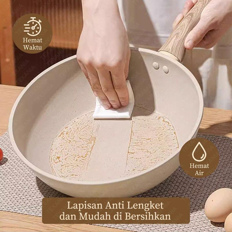 [5.5 SALE] TEXANIA Saucepan Panci 20cm Wajan Anti Lengket Warna Cream Kitchenware 3