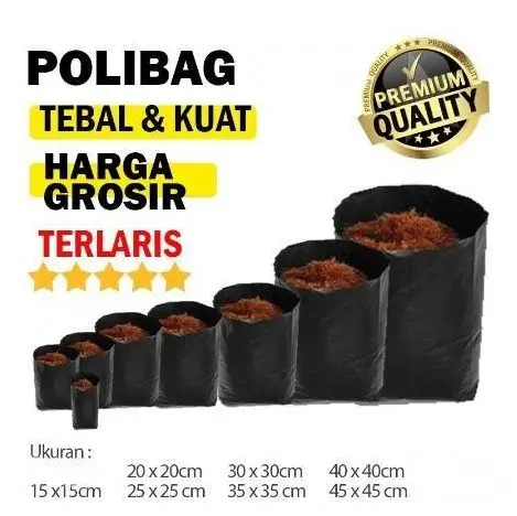 Polibek/Polybag/Kantong Tanaman Berbagai Ukuran Tebal Eceran 500gram 1/2kg