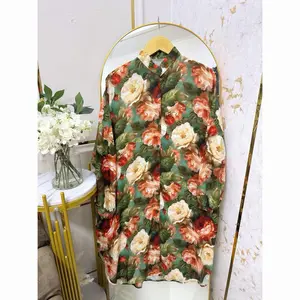 Tunik AVORA Bahan Rayon Motif Full Kancing Depan Aktif LD 130cm Busui Friendly