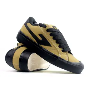 Sepatu Gemuk Bwx Vulen Khaki Black Sneakers Casual Unisex 37 - 45