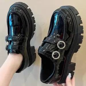 sepatu Oxford Wanita Nagita Hitam Double Gesper Hak Datar 5 cm Fashion Shoes Docmart Cewek Ootd Kasual Viral Kekinian 1989 Bisa Cod Kerja