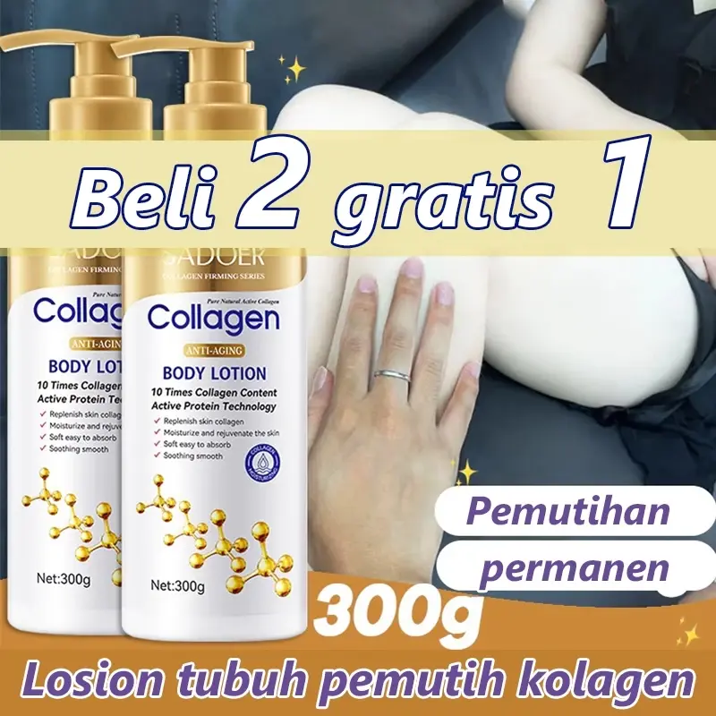 Whitening Body Lotion Collagen Lotion Melembabkan dan Mencerahkan Warna Kulit Body Whitening Lotion 300g Losion Pemutih Seluruh Badan