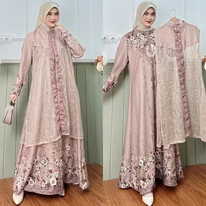 MUSTIKA.GAMIS - Gamis Kanaya Bahan Nabila Twill Luxury Set – Gamis 2-in-1 Outer & Inner Digital Printing