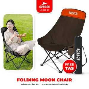 SPEEDS Kursi Lipat Portable Camping Hiking Foldable Chair Sandaran Tinggi Kuat Bahan Kain Oxford Outdoor Furnitur Berkemah Camping Furniture Indonesia 031-61