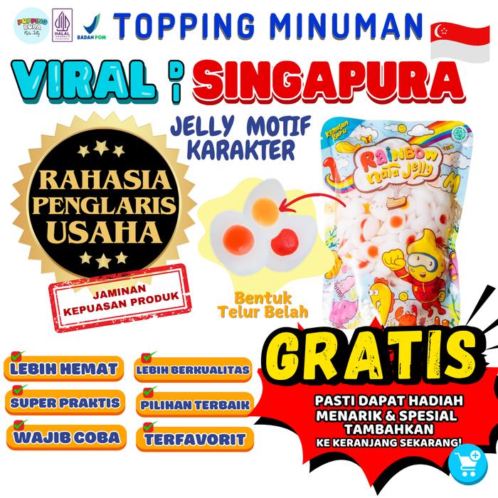 Gambar JELLY MOTIF TELUR BELAH / TOPPING MINUMAN KEKINIAN dari Nata Jelly Official Store Kota Bandung Tokopedia