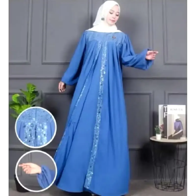 Gamis Jubbah Crinkle Airflow Mix Brukat Gamis Terlaris Ukuran S M L XL XXL Gamis Best Seller Gamis Kondangan