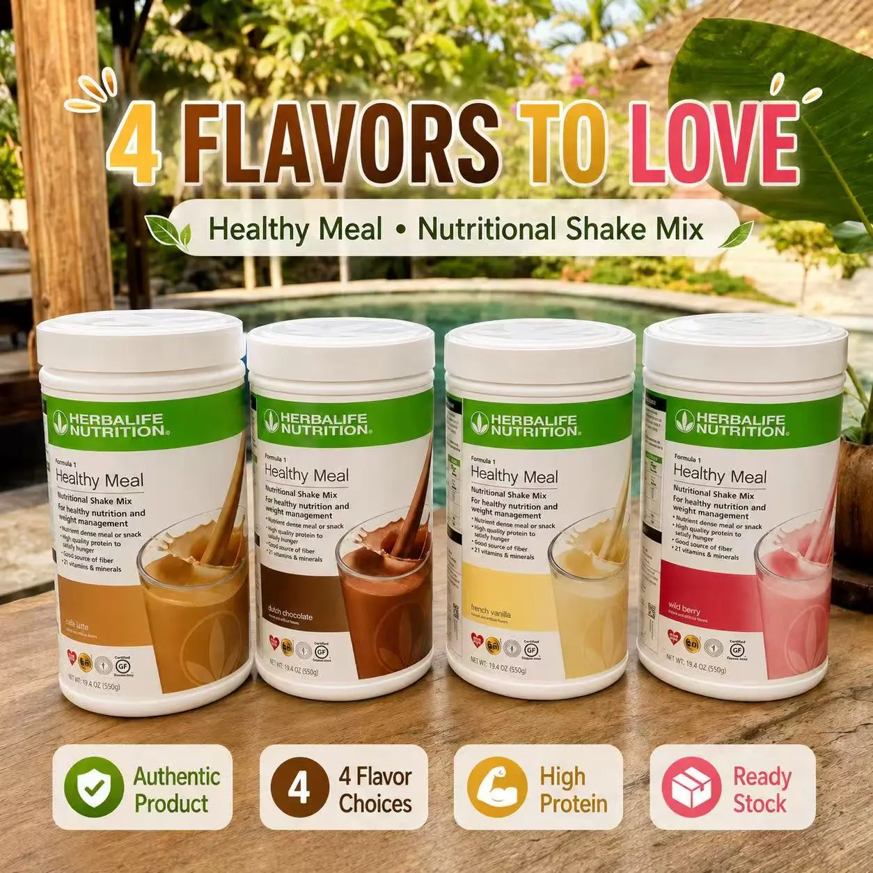 Harga Promo | Paket Nutrisi Herbalife F1 550g - Tea Mix 102g - Stok ...