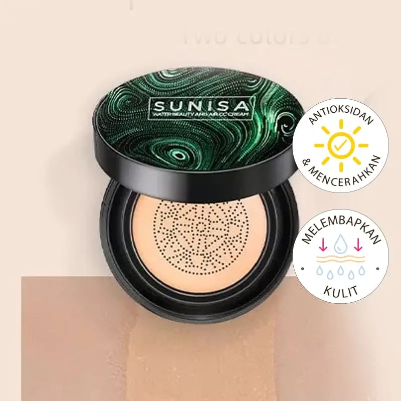SUNISA HEAD MUSHROOM BB Cushion Waterproof untuk Menutupi Kulit - Foundation, bisa untuk Concealer Wajah 5