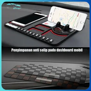 Mobildage Alas Dashboard Mobil Anti Slip & Anti Geser Holder HP Stabil Tempat Nomor Darurat Tahan Guncangan Aksesoris Mobil Multifungsi Praktis Car