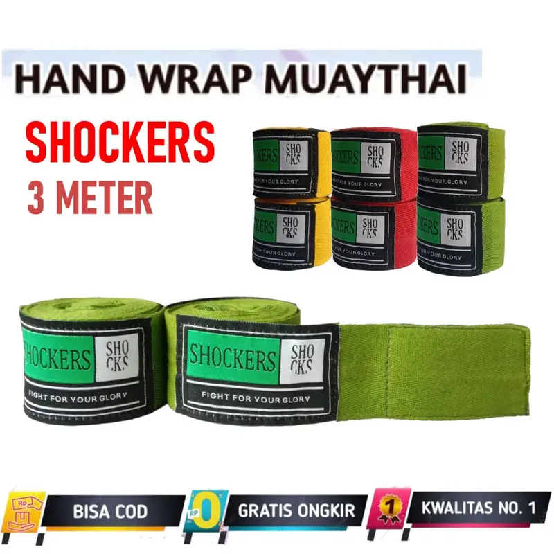 Handwrap Shockers Evander 3 Meter Hand Wrap Bandage Tinju Muaythai Boxing 0