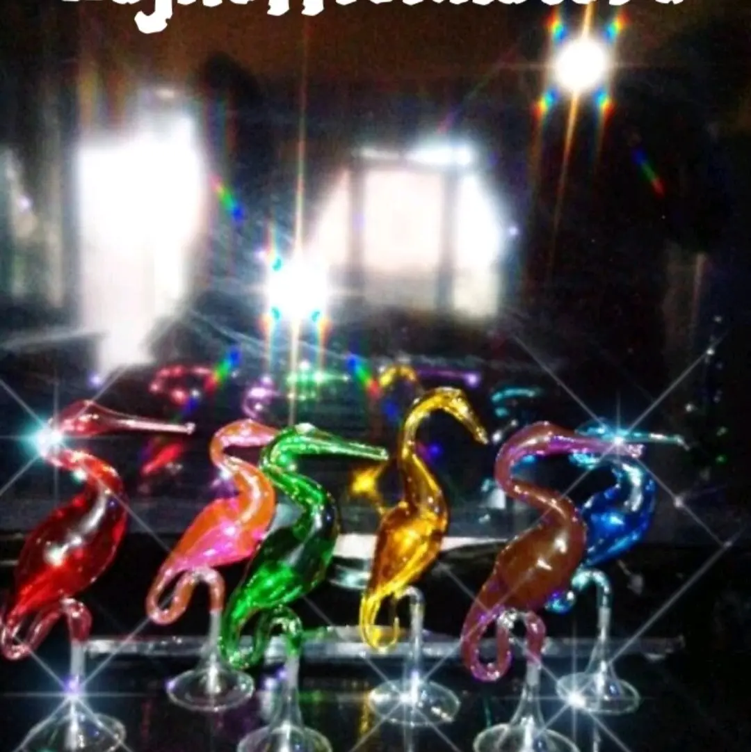 Hiasan Souvenir Pajangan Prakarya Kaca Bentuk Burung Bangau Mini