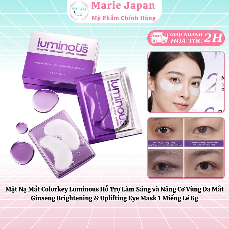 Mặt Nạ Mắt Colorkey Luminous Hỗ Trợ Làm Sáng và Nâng Cơ Vùng Da Mắt Ginseng…