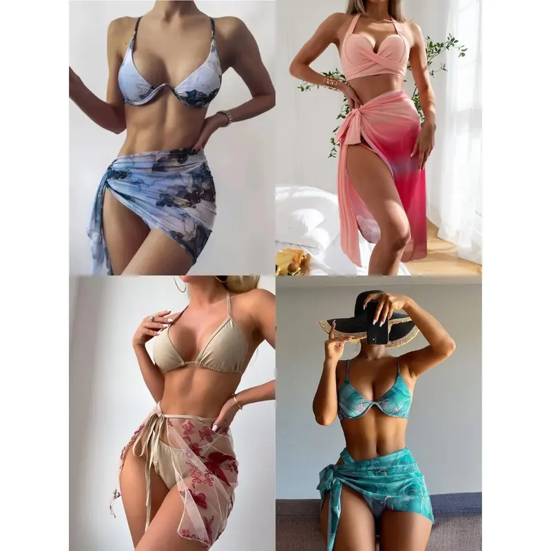 Bikini Swimsuit Baju Renang Three Piece pcs Wanita denga