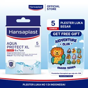 HANSAPLAST Plester Tahan Air Aqua Protect XL isi 5 P3K Waterproof - Melindungi luka besar kedap air