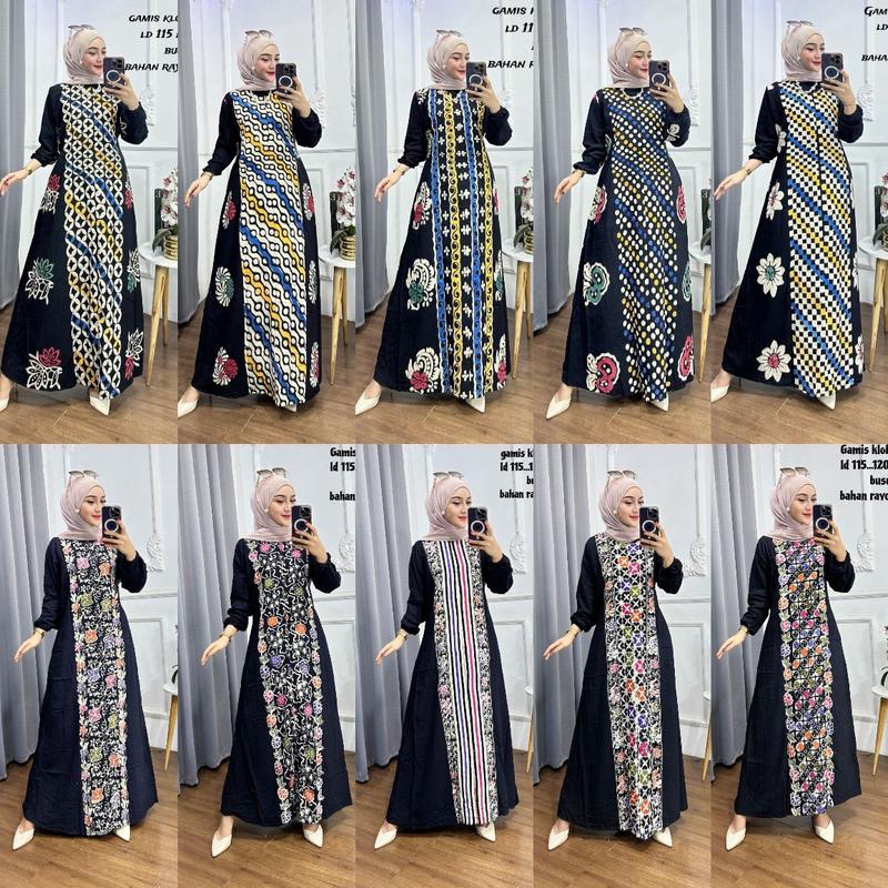 Product Introduction of Gamis Cap - Batik Multi Colour Bahan Rayon Super Jumbo Gamis Kekinian By Batik Cincaro muslim Wanita gaun lebaran kaftan crinkle maxi satin twill vanya hitam 《m》 • black baju brokat kondangan 2024 exclusive Premium 36