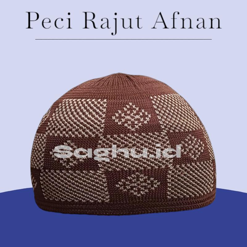 Peci Rajut Motif Afnan Kopiah haji songkok dewasa saghu.id Muslim Nyaman 3