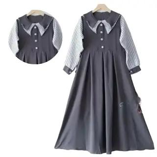 Selena Dress Gaun Muslim Gamis Anak Remaja Kondangan Maxi Crinkle Airflow Minimalis Panjang Lutut Baju Wanita Tanggung