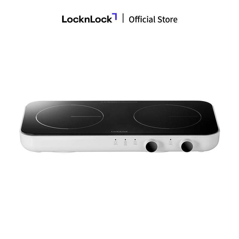 [NEW] Bếp Điện Từ Đôi LocknLock EJI326WHT - Nhỏ Gọn, Mặt Kính, Khóa An Toàn, Hẹn Giờ