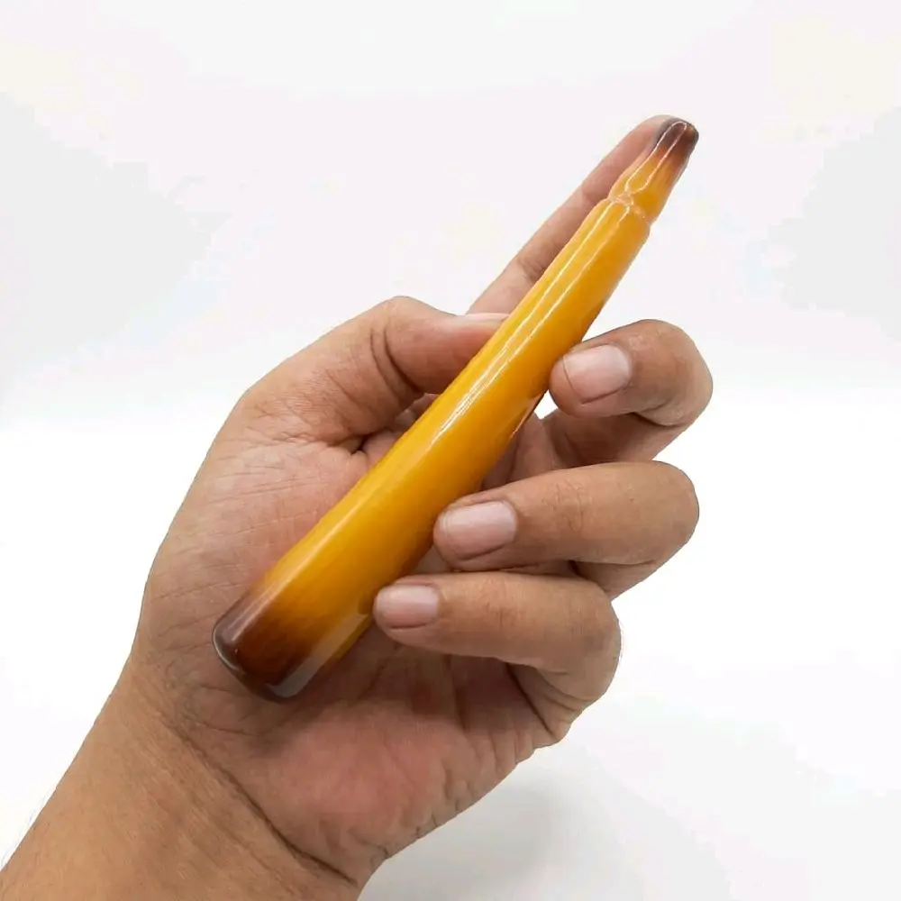 kerajinan tangan sari DY srigading warna kuning panjang 12cm motif bulat
