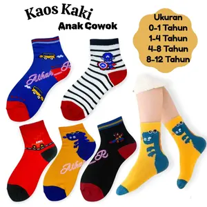 6 Pasang Kaos kaki anak cowok cewek motif kartun karakter superhero kuromi fashion anak laki laki perempuan tebal halus elastis