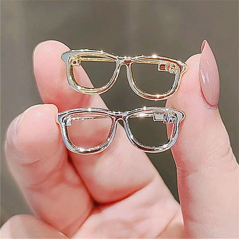 Bros Import Bentuk Bingkai Kacamata Warna Gold & Silver Ukuran Kecil - Clips