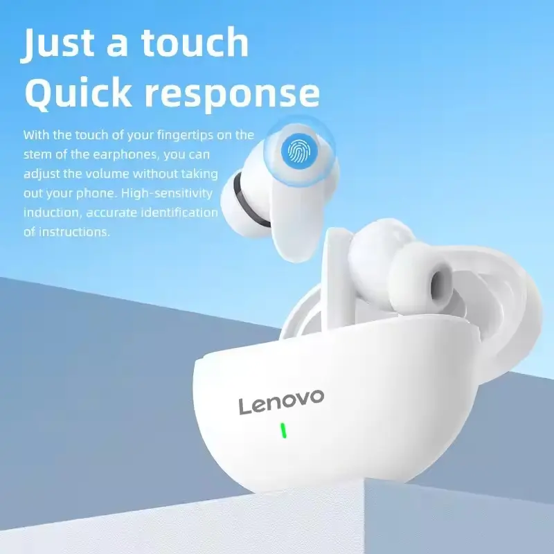 Lenovo LP90 Nirkabel Bluetooth Speaker Mini HiFi Musik Earphone Headphone Olahraga Tahan Air Headset Dengan Mic Earbud Bisnis