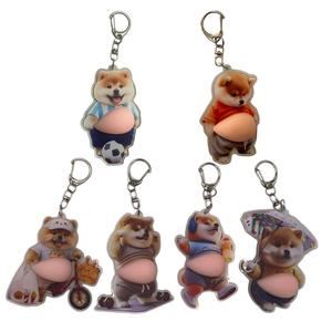 かわいい犬モチーフのキーホルダーセット、6個入りの多機能フック付き、ラブリーなぬいぐるみデザイン、パーティーや集まりに最適