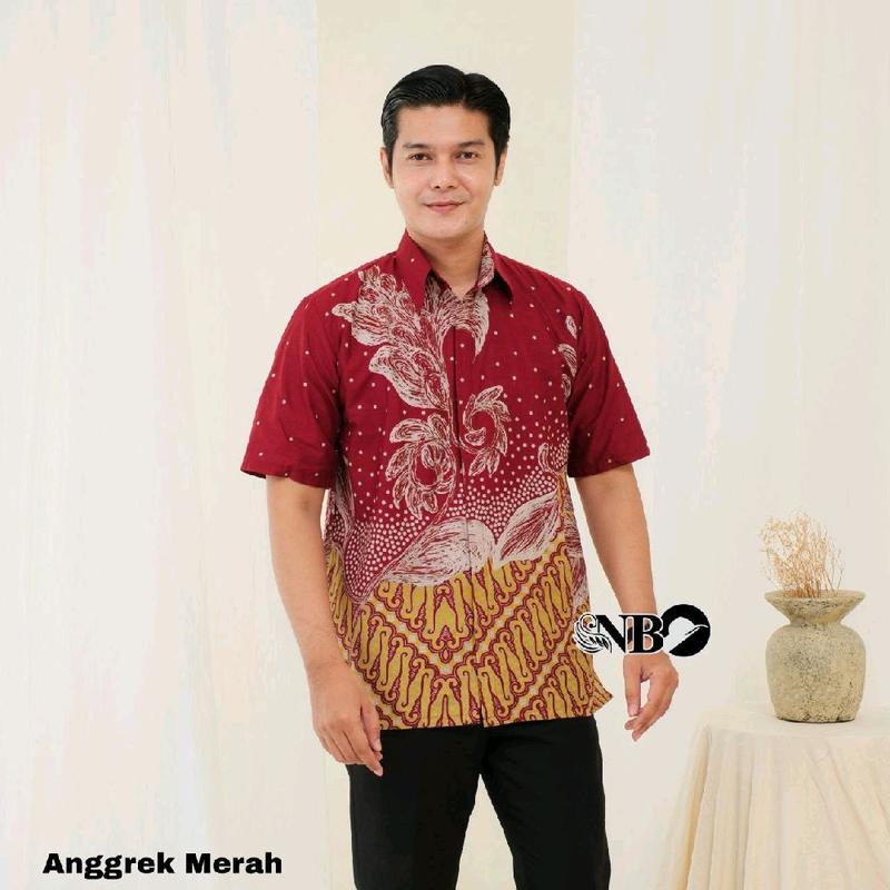 [BISA COD] HEM BATIK PRIA BAHAN KATUN PRIMA Grade A - MOTIF KEKINIAN Cowok Formal casual Blue Shirts Baju Couple Seragam Kerja Keren 4