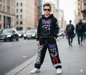 Setelan Anak Skena BaggyPants Metal Terbaru Usia 4-12 Tahun/Setelan Hoodie Anak Kekinian Fashion
