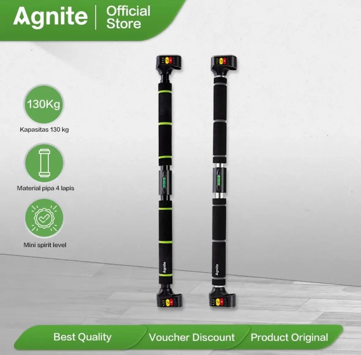 Agnite Adjustable Pull Up Bar - Iron Gym 70-140kg