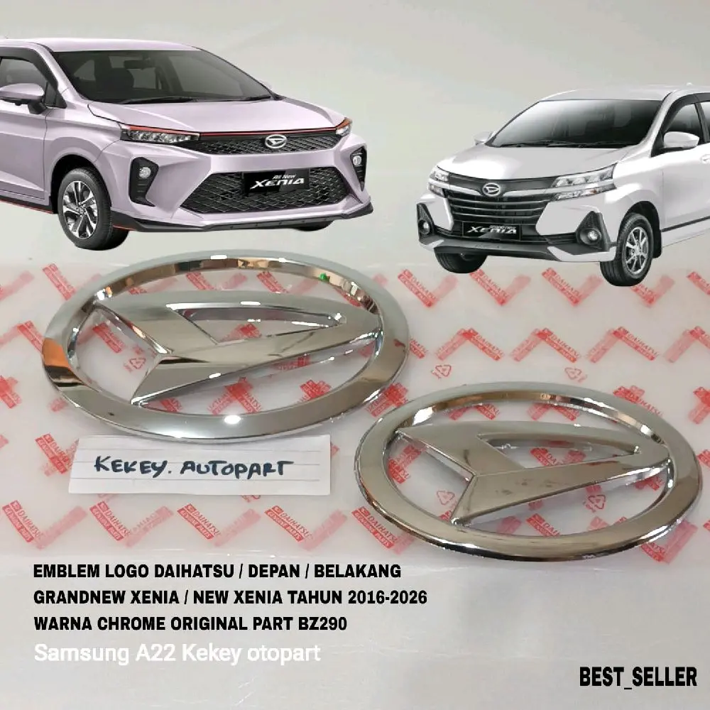 Emblem Logo Daihatsu Grandnew Xenia, New Xenia 2016-2026 Chrome Grill Depan Belakang Ori BZ290 Diameter 15 Cm