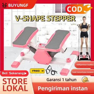 Mini Stepper Portabel dengan Resistance Band dan Layar Kalori LCD, Stepper Kebugaran Aerobik, Bakar Kalori/Hilangkan Lemak, Cocok untuk Peralatan Kebugaran Latihan di Rumah V Stepper Rumah Kebugaran Luar Ruangan Latihan Kaki Gym dan Kebugaran olahraga