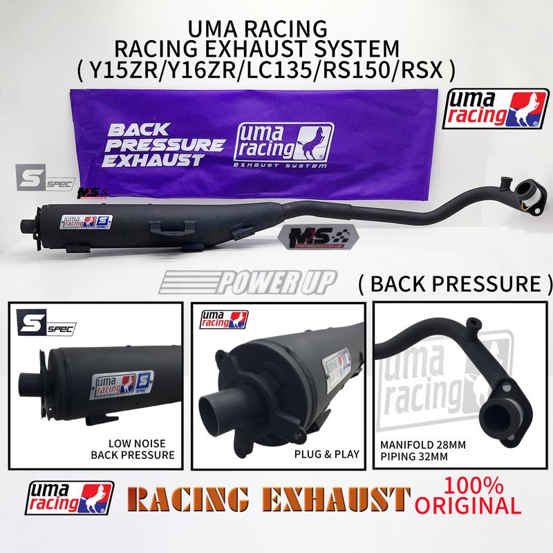UMA RACING EXHAUST PIPE (THRU PRESSURE/BACK PRESSURE) Y15ZR/Y16ZR/RS150 ...