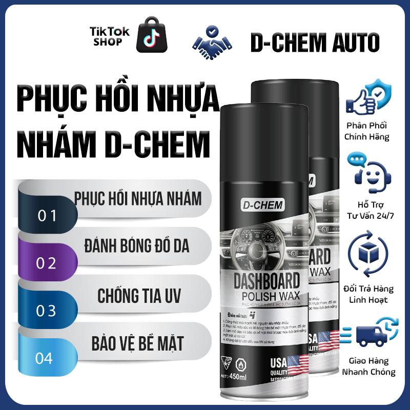 Combo 2 Chai Phục Hồi Nhựa Nhám D-Chem [Chai Lớn 450ml] Chính Hãng Dưỡng & Đánh Bóng Nhựa Nhám Ô Tô Xe Máy