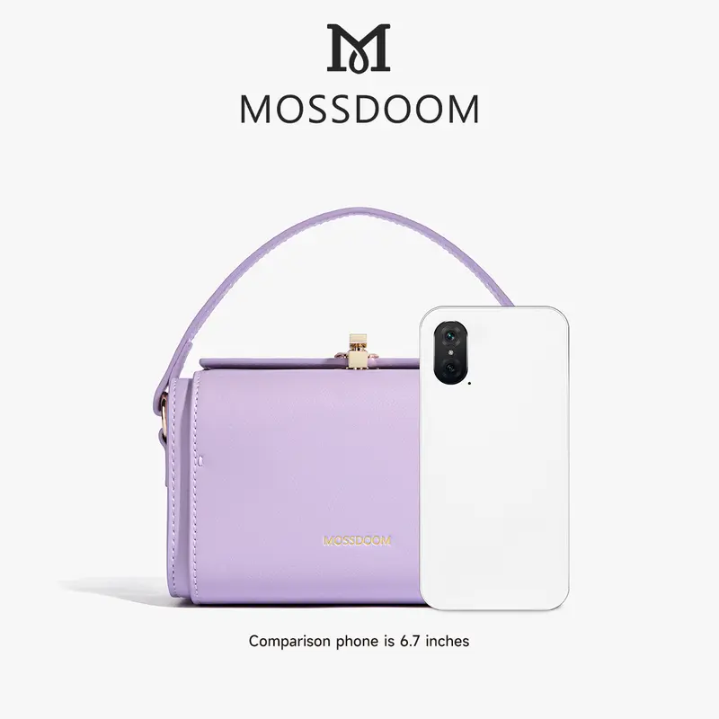MOSSDOOM Tas Wanita Bexley Bag Tas Kotak Elegan Tas Selempang Desain Kunci Warna Solid 3