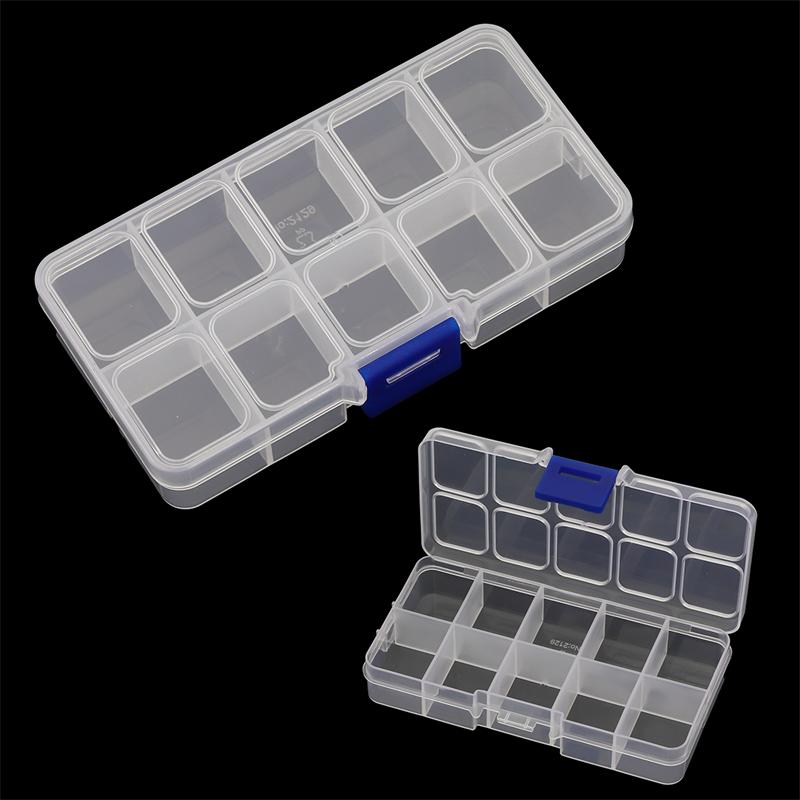 Plastic Storage Jewelry Box Compartment Adjustable Container for Beads earring box for jewelry rectangle Box Case Lightweight Organiser Metal 4