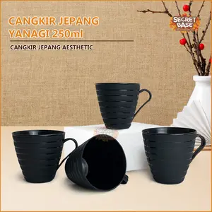 [COD] CANGKIR JEPANG YANAGI 250ml - Gelas Kopi Aesthetic / Cangkir Gagang Plastik / Tahan Panas Kitchenware