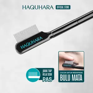 Haquhara Eyelash Comb / Sisir alis / Sisir Bulumata Hitam Steel