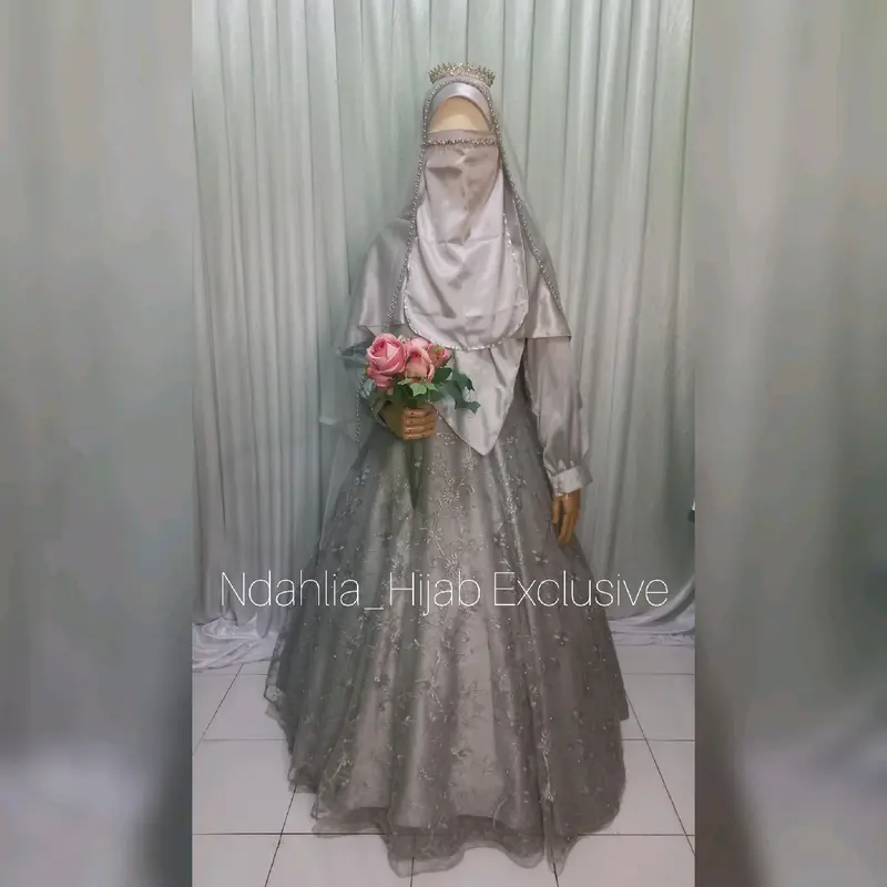 GAUN PENGANTIN SYARI BERCADAR PREMIUM 7