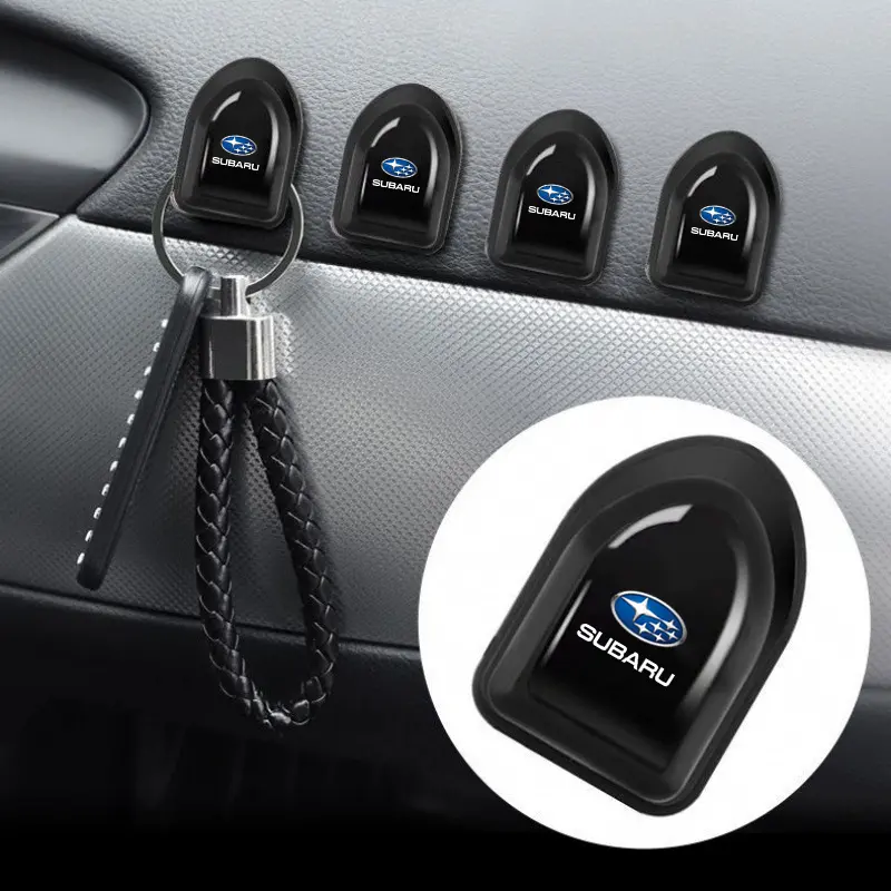 1PCS/4PCS Car ABS Mini Hook Suitable for Subaru Impreza Legacy Forester Ascent BRZ Crosstrek Outback STI WRX USB Data Cable Hook Key Mask Multi-function Flexible Storage Hook Sticker