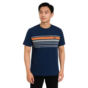 [LAST STOCK] MBA MY BLANK APPAREL Kaos Distro Salur Pria Original 100% Cotton 24s Adem & Nyaman Unisex Warna Keren Kekinian Casual Combed Motif Simple Garis Polo Kain Katun Cream Navy Kombinasi Pendek Baju Orange Panjang Custom Muda Dewasa